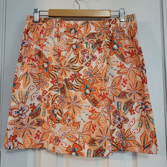 Ripskirt Hawaii Skirt Medium 8 - 10 Pinwheel Floral (coral) Sport Style NWT - Picture 7 of 12